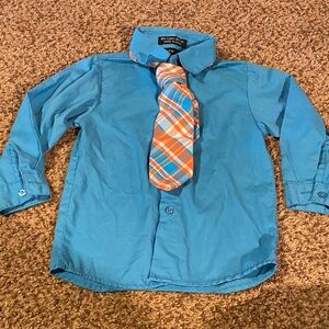 Andrew Fezza Turquoise Shirt and Tie Size 24M